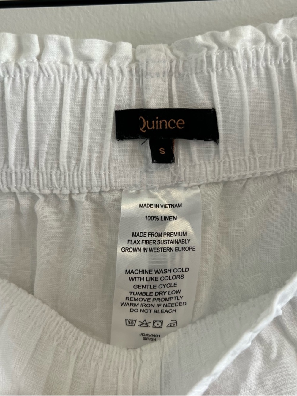 Quince White High-Waist Linen Shorts - Picture 8 of 8